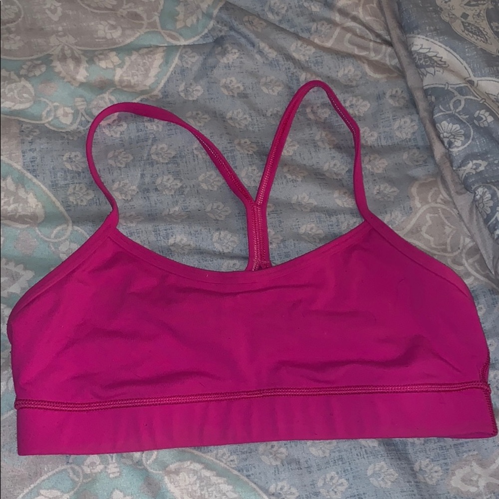 Lululemon Flow Y Bra Neon Pink (6)